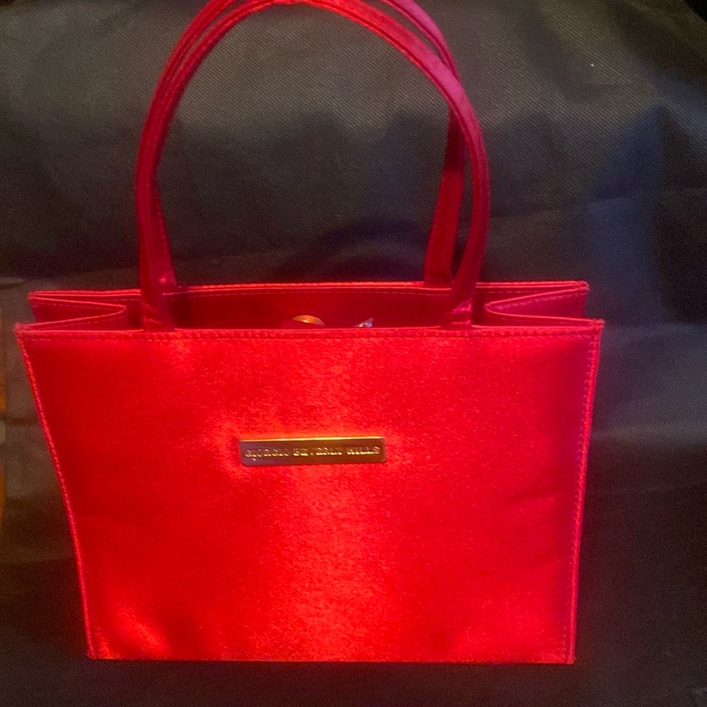 GIORGIO BEVERLY HILLS RED SATIN BAG